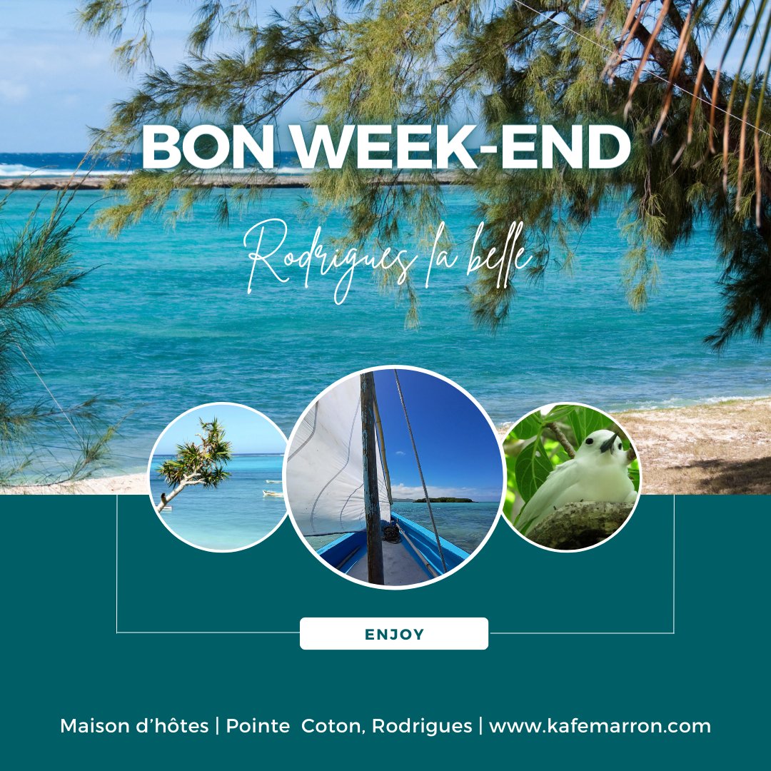 👋 Kafé Marron vous souhaite un week-end exceptionnel à Rodrigues ! Quelles que soient vos aventures, que ce soit en explorant l'île ou simplement en vous relaxant, que ce week-end soit mémorable ! 
kafemarron.com |  #kafemarron #rodrigues #rodriguesisland 🌴☀️