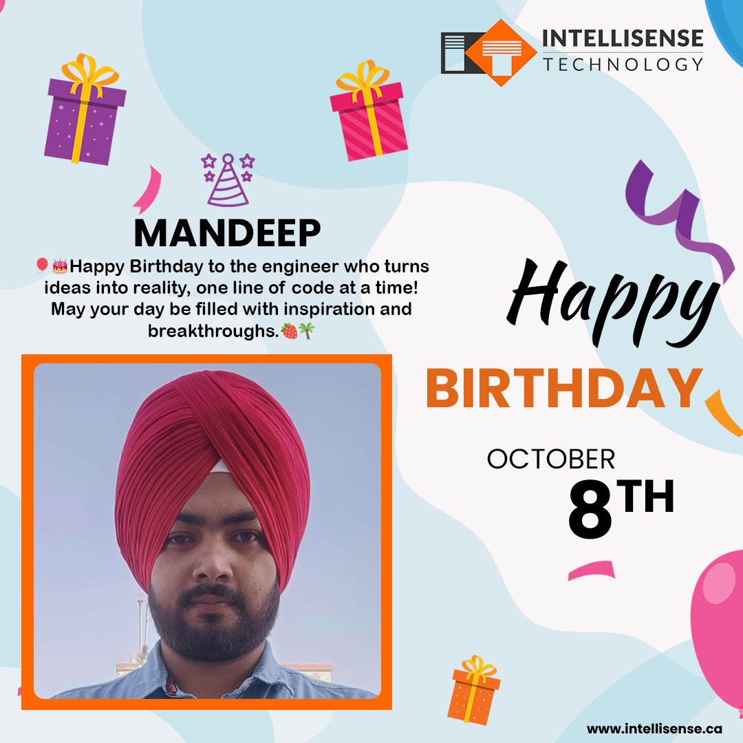 Intelisensetech's tweet image. Happy Birthday to the tech wizard who turns lines of code into amazing innovations. May your day be filled with successful builds and smooth deployments! 🎂🎉 #CodeMaster

.
.
#intellisensetechnology #birthdaywishes #happybirthday #itcompany #embeddedengineer #employeebirthday