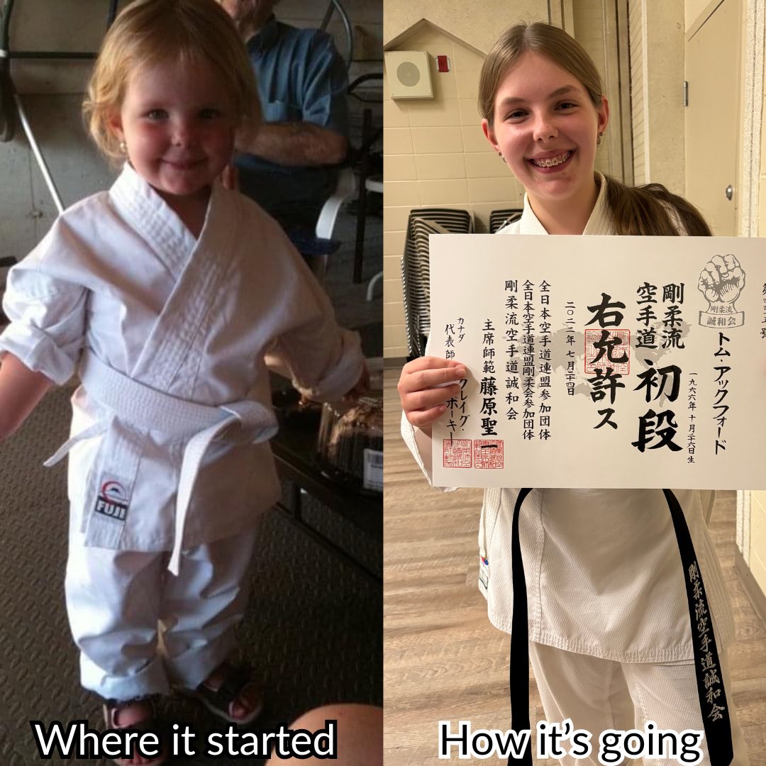 courtwaterfall's tweet photo. 13 years of hard work and dedication and she accomplished her goal of earning her black belt before she turned 16. Couldn’t be prouder of this kid ❤️ https://t.co/acGgTT3q2l