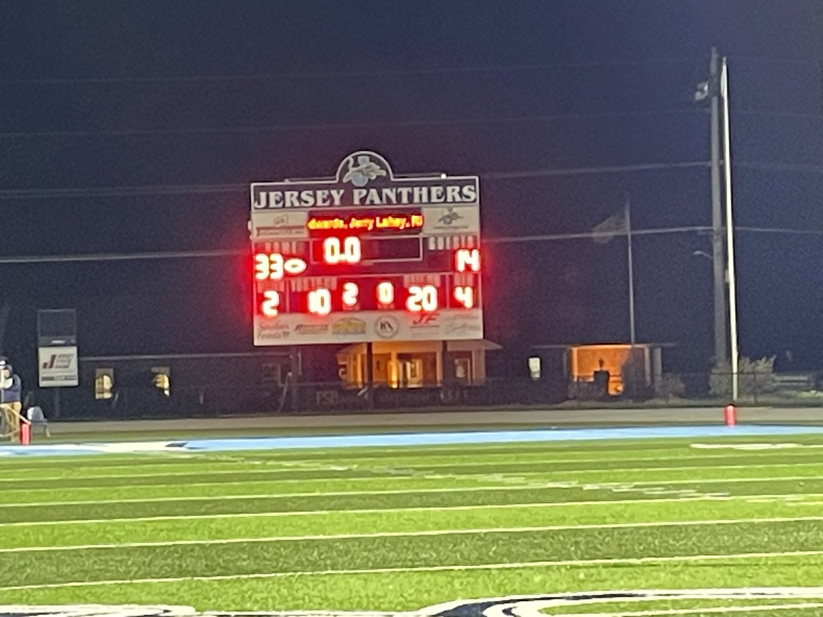 JerseyPantherFB's tweet photo. FINAL FROM DON SNYDER’S!

Jersey 33
Mascoutah 14

SO PROUD OF THESE BOYS!

#Panthers
#Team
#Family https://t.co/w7ZdbXg58e