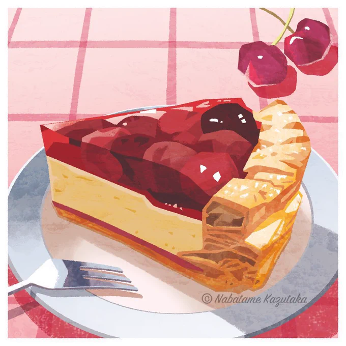 昔描いたチェリーパイです。