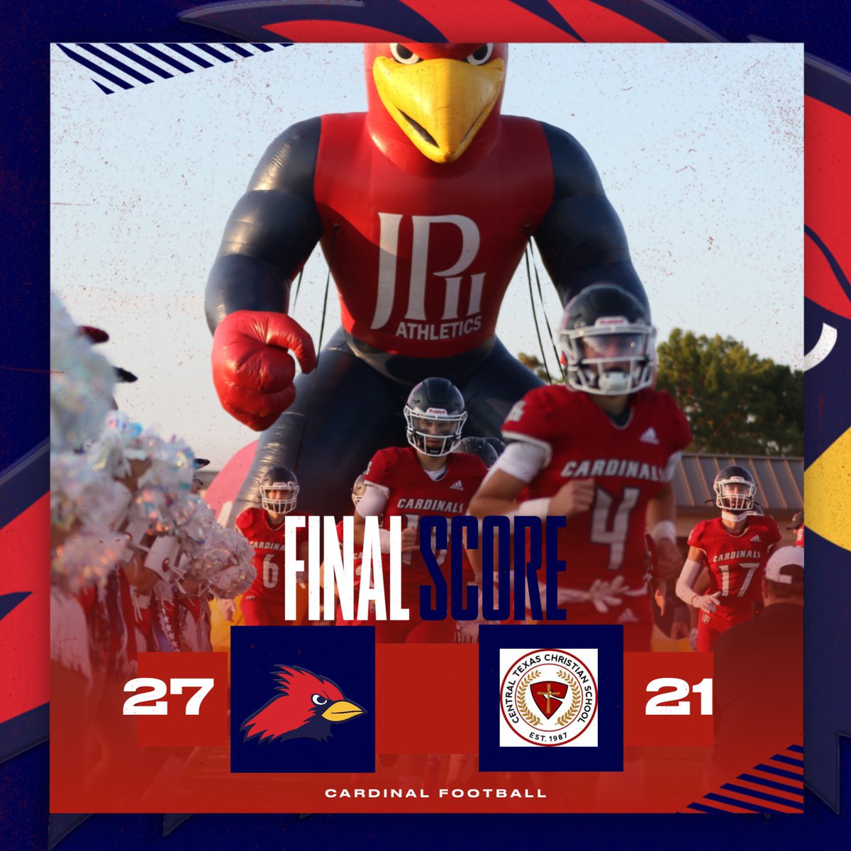 Cards with the WIN! @JPIIHS_FOOTBALL