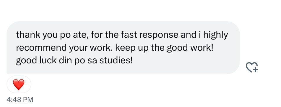 sisigcomms's tweet photo. FEEDBACKS ✨ https://t.co/V6TcQWz6x4