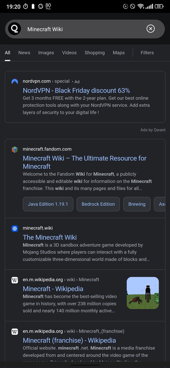 AngzarrRAwDZA's tweet image. @phnixhamsta the official Minecraft Wiki now appears in google, bing, quant, &amp;amp; even in mojeek search results with the fandom wiki #minecraftwiki #minecraft #wiki #stopusingfandom