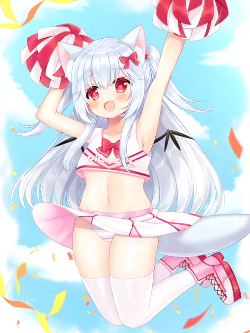 Skebにて描かせていただきました! 銀髪x猫耳xツーサイドアップは最強の組み合わせだと思います!!描かせていただきありがとうございました #Skeb #Commission