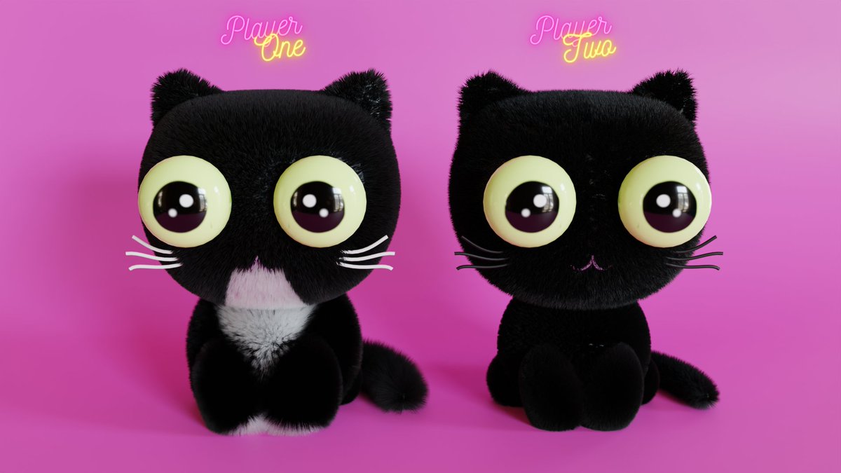 lwhite_cat's tweet photo. Continuing with #Gametober by #wigar. 
@womeningamesAR 💜🫶

Day 3: Player 2 😺

I created my kitties Eren and Zeke, guess who's going to be Player 2?😼

Made in Blender, rendered in Cycles. 

#cat #player #two #cycles #cute #blender #fluffy #hair #b3d #3d https://t.co/VHTIeaegpc