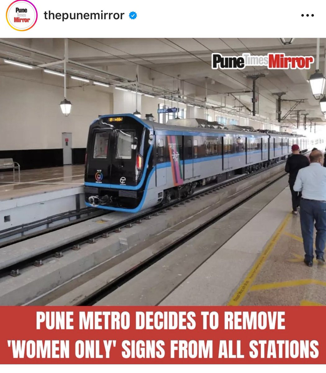 Yes their should not be any discrimination based on gender as per the constitution 😀#punemetro well done 👍 <a href="/realsiff/">SIFF - Save Indian Family Foundation</a> <a href="/rajeevmysore/">rajeev</a>