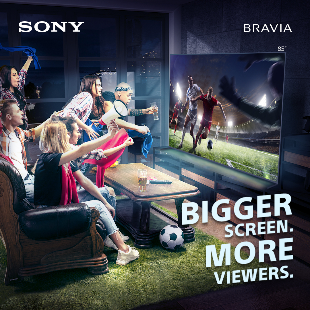 With BRAVIA Large Screen Size TVs, you can now enjoy your favourite movies, sports and TV shows with even more family and friends!

Visit the link for more info: store.sony.com.my/collections/te…

#Sony #BRAVIA #LargeScreenSize #MoreViewers