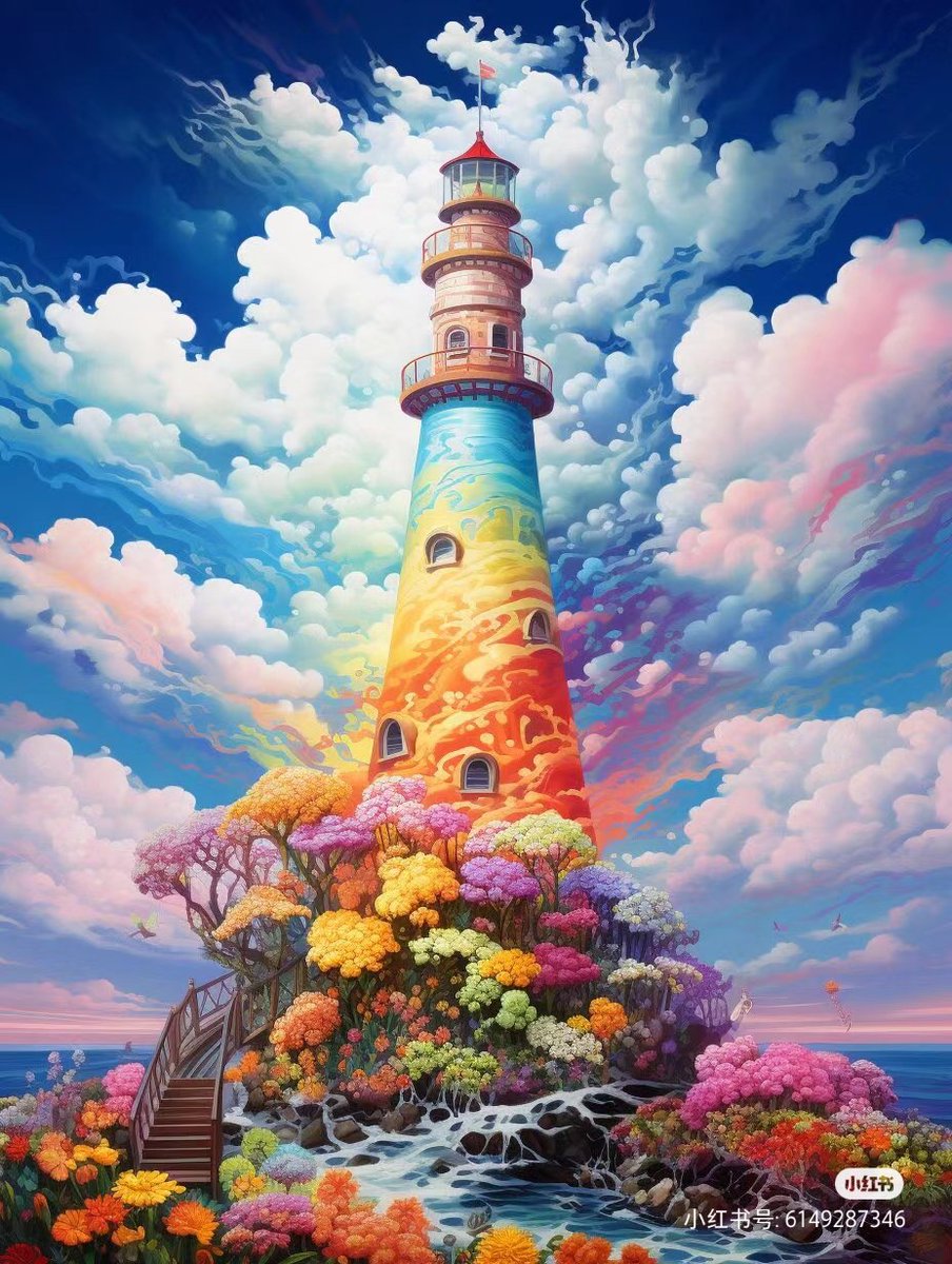 海上灯塔，美丽浪漫