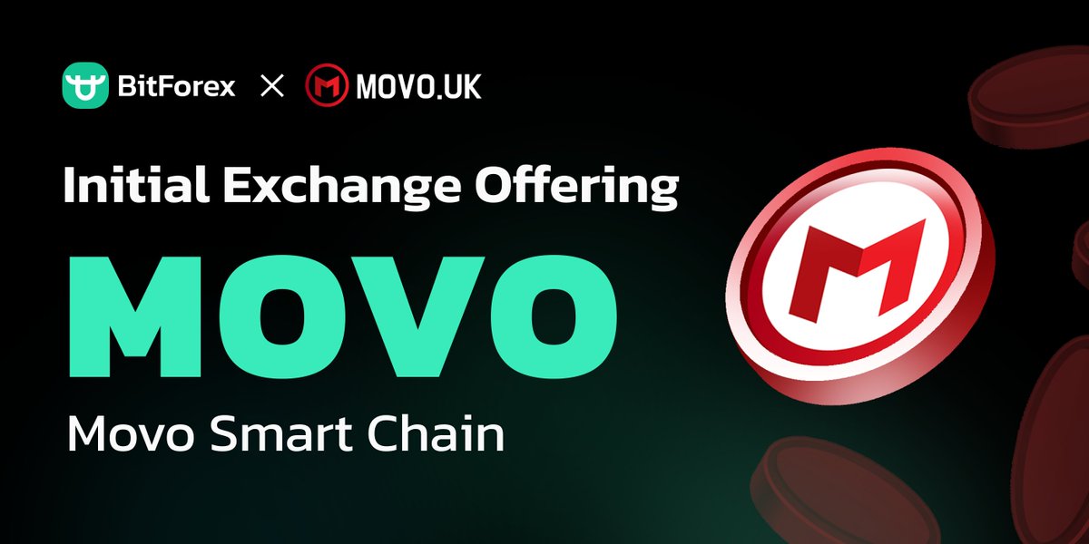 BitForex IEO Movo Coin
Subscribe MOVO Now: 114.li/eglwzf

Get Airdrop: 0.05 MOVO
Website: movo.uk
Announcement🔗：114.li/vxgpzs

HOW TO GET AIRDROP
 🔥Task: 0.05 MOVO
↪️ Follow <a href="/Movo_Coin/">Movo Smart Chain</a> on Twitter and retweet the pinned post by tagging 3 of