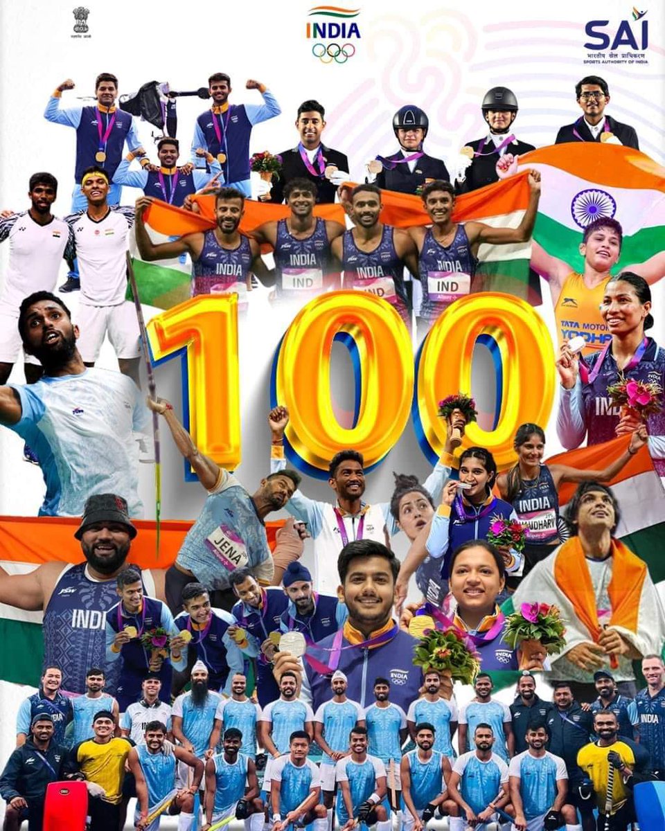 Congratulations Team India at #AsianGames for the centurion feat. 

Just Proud. 

#CheerForIndia
#KheloIndia