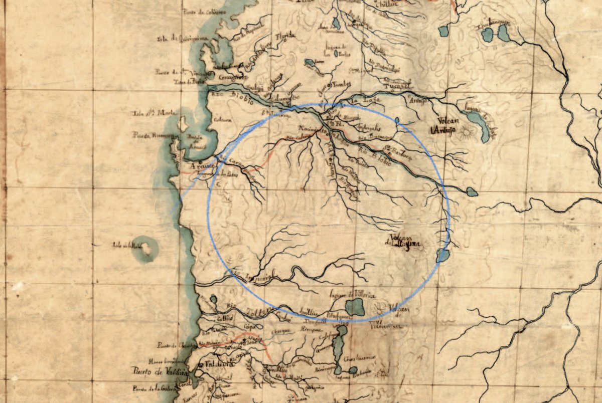 lfuentes_a's tweet photo. Fragmento del Mapa de Chile desde Copiapó a Chiloé, elaborado en 1845 por #ClaudioGay. Nótese el espacio sin ciudades entre el Biobío y el Toltén, anterior a la ocupación de La Araucanía. https://t.co/JYaxJUt70C