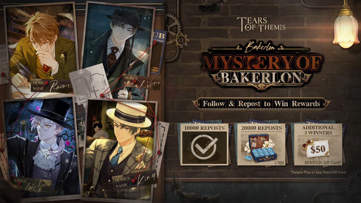 ✦ Mystery of Bakerlon ✦ PV Repost Event ★ We've hit more than 10k total reposts on EN/JP/KR X accounts! All players will receive Stellin ×40,000. ★ Hit 20k total reposts to unlock S-Chip ×100! Tap to join: twitter.com/intent/retweet… #TearsOfThemis