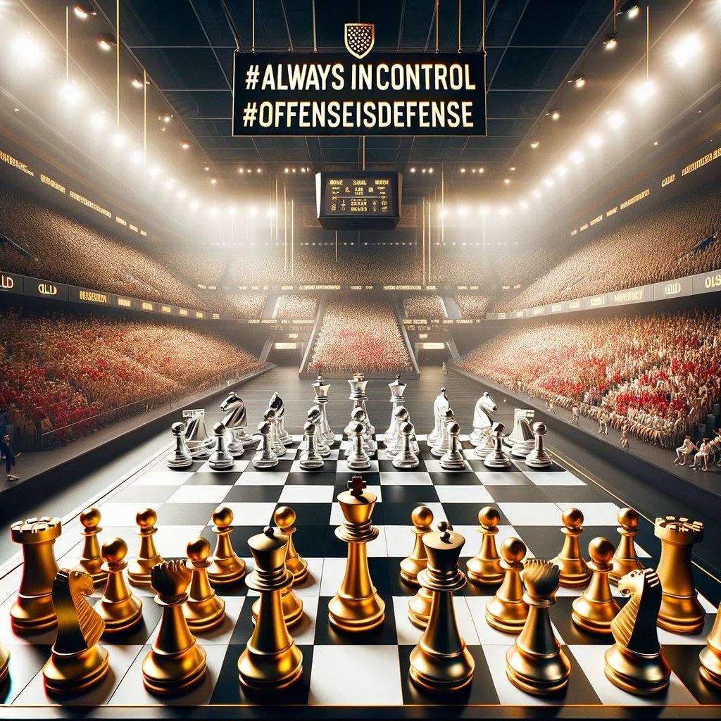 The best defense is an overwhelming offense. 
Take the initiative, keep your rivals off balance, and they won't dare to challenge you. 
#AlwaysInControl #OffenseIsDefense