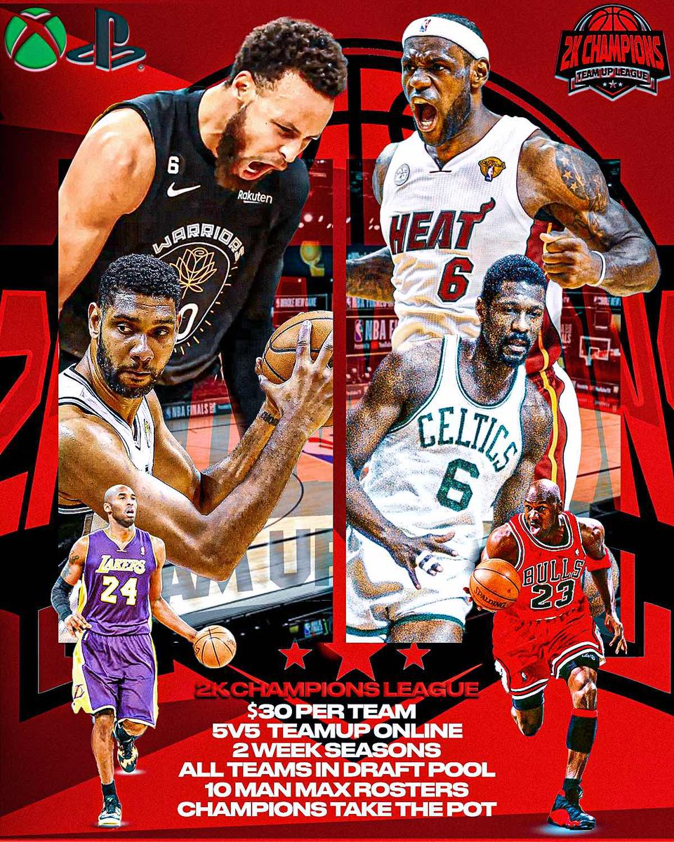 2K Champs Season 2 sign ups are now live! $30 entry for a chance to take home this seasons pot ! Last season had a pot of $690! 2k23 had an average pot of over $1000 USD! Click the link below to join the discord and claim your team and your chance to win!  discord.gg/JYjZ8jhY