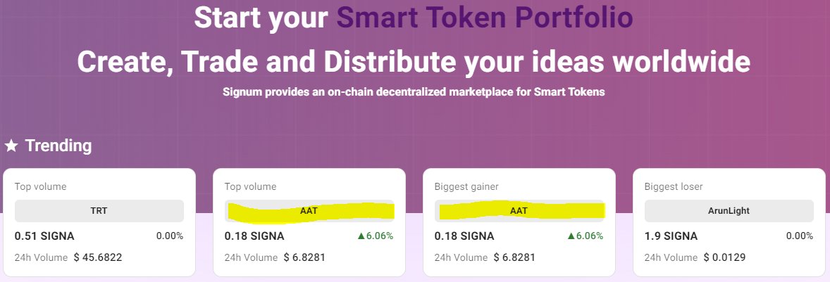Adams_Arrival's tweet photo. Adam's Attention Token ($AAT) again is the #biggestgainer AND has #topvolume on https://t.co/wkK4VFan7Z. Today because the recent #adoption of the outstanding #blockchain features of @signum_official https://t.co/WlvMLrBEeb