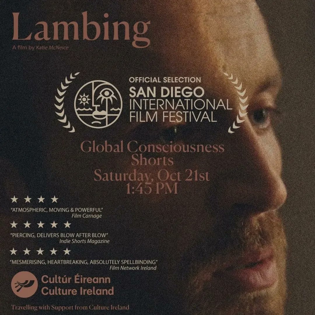 KatieMcNeice's tweet photo. Today's our big day at @SDFilmFestival 🇮🇪
I'm speaking on the UNSTOPPABLE WOMEN panel, 12:45 in the Fest lounge.
LAMBING screens right after in AMC Screen 12.
My trip is supported by @cultureireland. GRMA!
#LAMBINGFILM #WOMENINFILM #SHORTFIL #sandiegofilmfestiva #womeninfilm https://t.co/8OdFJLaVrL