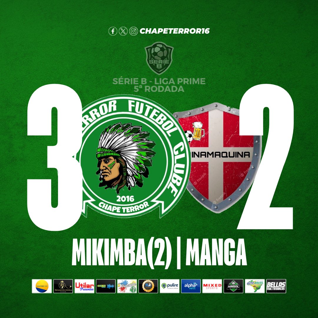CLASSIFICADOS 🥳🫡🦇💚🤍

Em grande jogo na Penha, Chape bate o Dinamaquina por 3 a 2 e se garante na próxima fase da Série B. Os gols foram marcados por Mikimba (2) e Manga. 

Agora vamos aguardar o resultado do adversário amanhã para saber se avançamos direto para a semifinal.