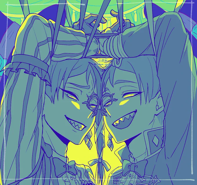 #ハロ2リチイラストアンソロ 参加させていただきます～ まだラフですが線だけは大体こんな感じになるかと思います(進捗)
