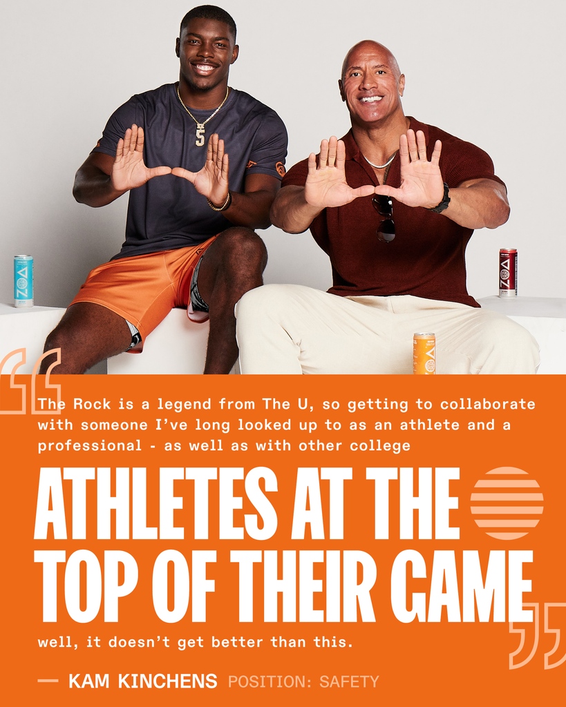 We are proud to have Kam Kinchens as one of the seven elite athletes, The Rock’s Warriors. 

Keep grinding, keep working. We’re ready to see everything you achieve. And when two Canes come together… “well, it doesn’t get better than this.” 🏈🔥

#ZOAEnergy #TheRocksWarriors