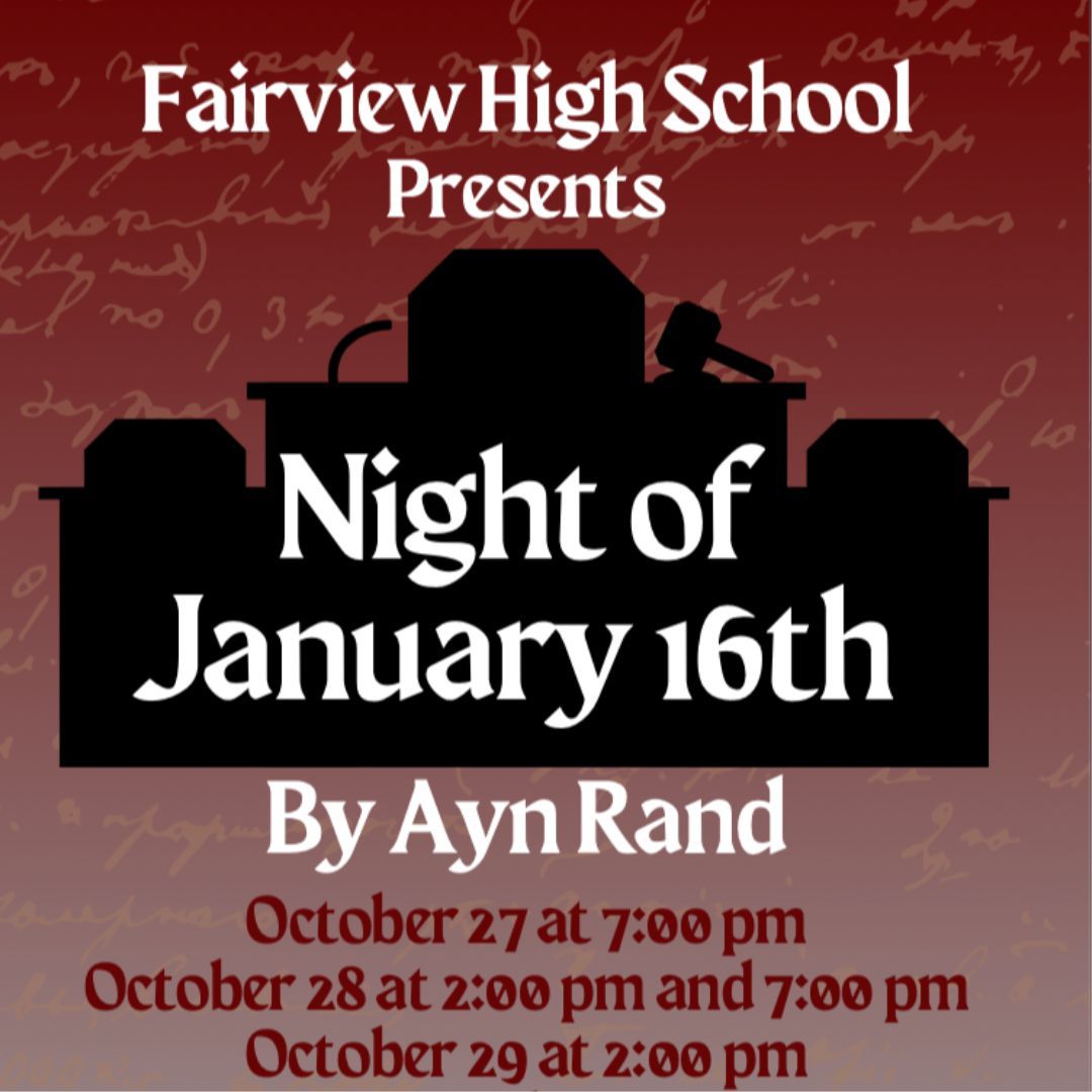 fvhspto's tweet photo. Our Fall Play is coming up, and this one is unique! 12 audience members will be selected and brought on stage to the jury box for the entire show. At the end of the trial, the jury will deliver a verdict: The ending of the show rests in your hands. Visit: https://t.co/razQPMdRFJ https://t.co/yACyWYw9im