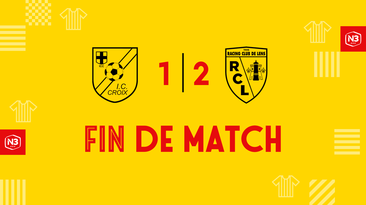 🏁 Le Racing vient à bout du leader ! 🔝 

Les Sang et Or, qui avaient su faire la différence en première période, sont parvenus à conserver leur avantage dans le second acte pour l'emporter ❤💛

IC Croix Football 1⃣-2⃣ <a href="/RCLens/">Racing Club de Lens</a> 

⚽El Aynaoui (6' et 31').

  #MadeInGaillette #N3