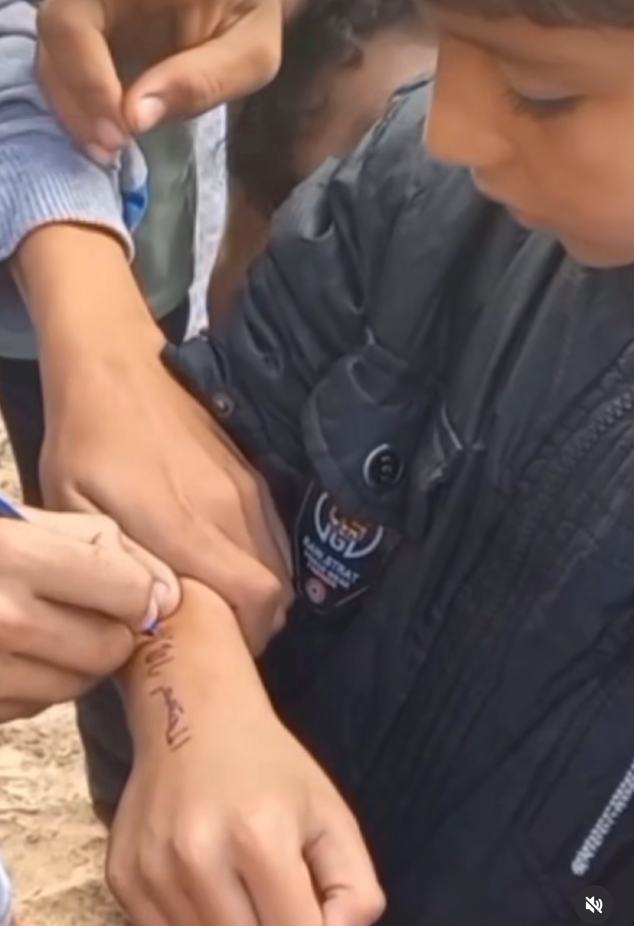 mosquesty on X: Why are these children writing their names on their arms?  Every human with a conscience should exclaim that #LetGazaBabiesLive  t.coJLSmrL806t  X