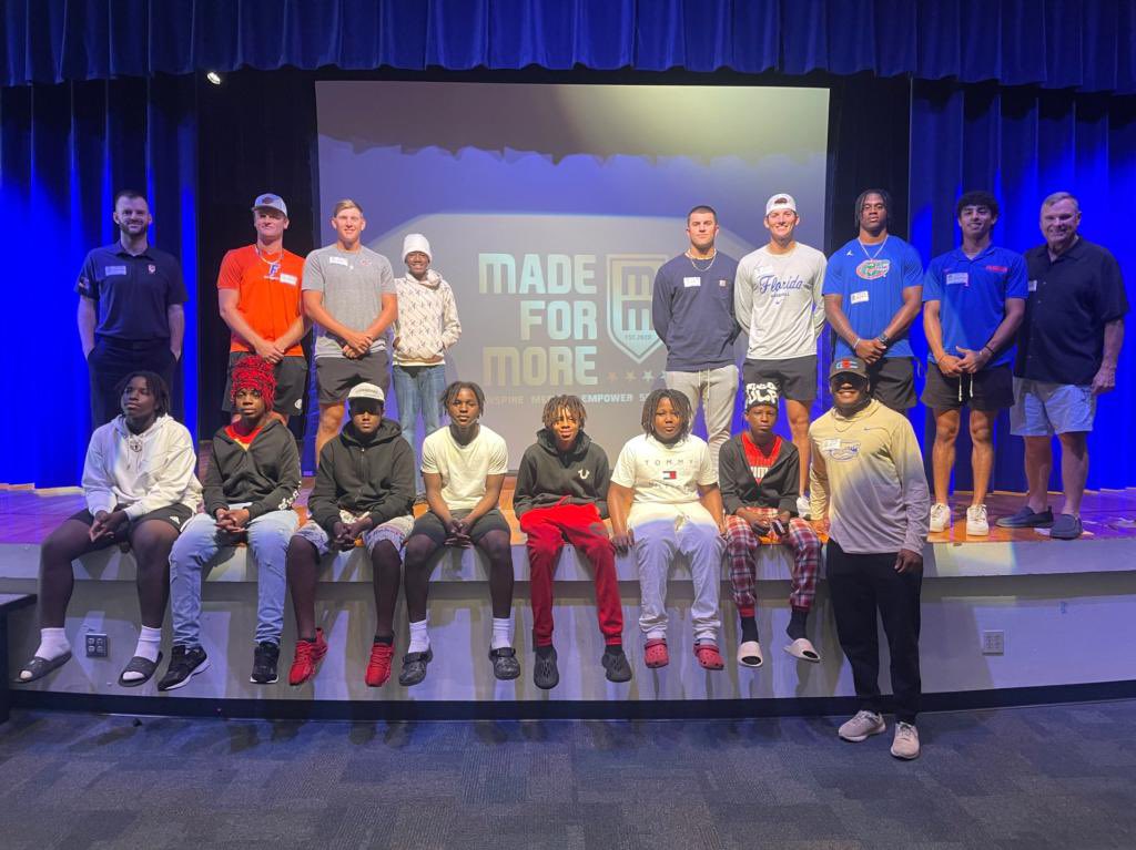 I had a great time sharing my experiences and spending time with Made For More. Programs like theirs help give our youth a place to belong and believe in a better future for themselves. Visit their website to donate: madeformoreinspire.org @Fl_Victorious #FVFoundation