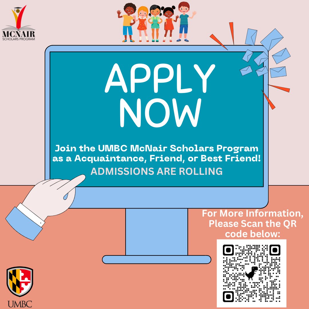 🌟 Join Friends of McNair Today! 📚 Applications open on a rolling basis. Connect, support, and explore post-baccalaureate studies with us. Choose your level of engagement and unlock unique benefits. Apply now! #FriendsOfMcNair #UMBCMcNair #UMBC