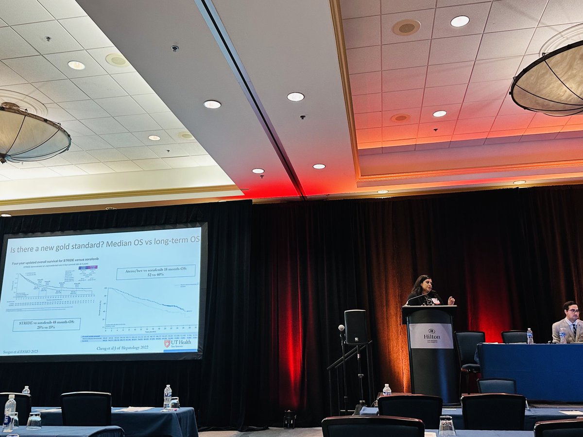 drsanthosshi's tweet photo. An interesting session on specific systemic therapy for hepatocellular cancer. @DrSukeshiArora shares her expertise, loved that she highlighted the patient as a person, quality of life and patient goals #integrativeonc @UnivHealthSA #SALCS23 https://t.co/xlpRLAtAmy