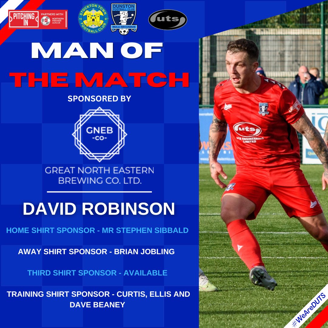 A stellar performance on his return to the side. 🌟

Today’s <a href="/GNEBCO/">Great North Eastern Brewing Company</a> Man of the Match is <a href="/David_Robinson8/">David Robinson</a>. 🍻

📸 <a href="/treecrashkelv/">Beauty Time Photography 🤠📸</a> | #WeAreDUTS 💙