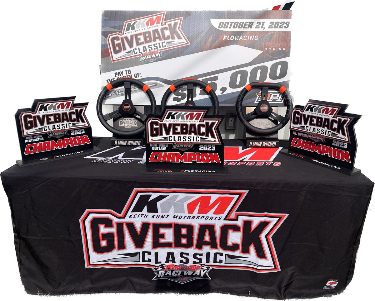 It’s championship night at <a href="/KKMgiveback/">Keith Kunz Motorsports Giveback Classic</a> presented by <a href="/eibach_racing/">Eibach</a> and <a href="/MPI_INNOVATIONS/">MPI</a> .
Big checks and hardware are up for grabs.