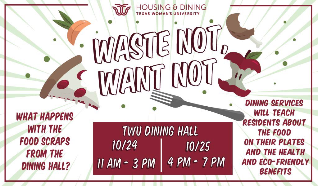 TWUHousing's tweet photo. October 23-27 is Sustainability Week for @TWUHousing!! We hope to see you at all these amazing events!! https://t.co/2OiIRXyS2v