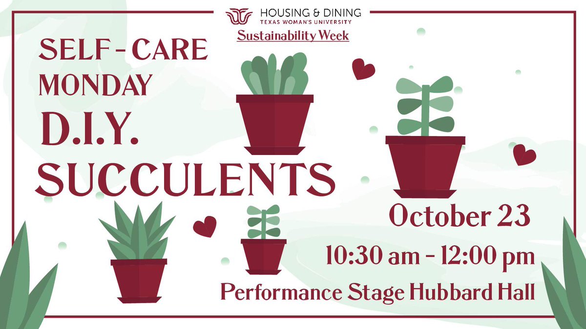 TWUHousing's tweet photo. October 23-27 is Sustainability Week for @TWUHousing!! We hope to see you at all these amazing events!! https://t.co/2OiIRXyS2v