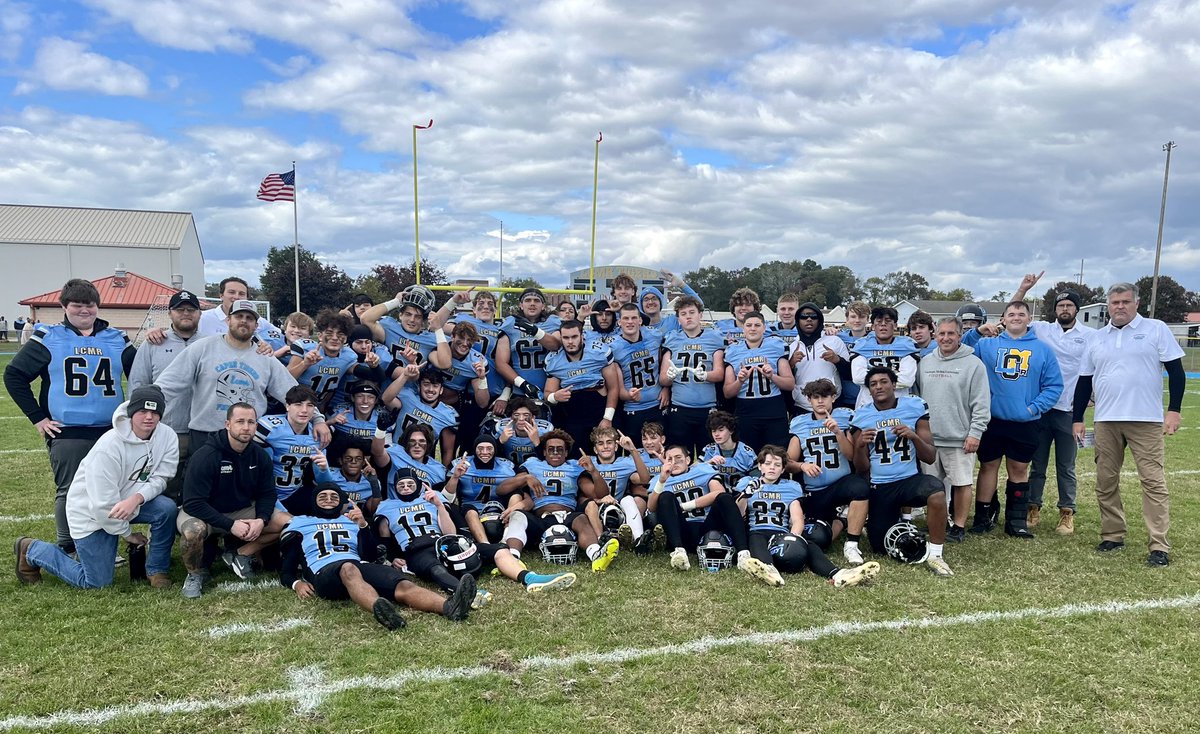 Lower Cape May celebrates its WJFL Royal Division title after a 48-2 win over Gateway. First division title since winning CAL in 1982. #CapeAtlanticLive @CAL_LiveSports @lcmrfootball @coachlbailey @lowercapemay