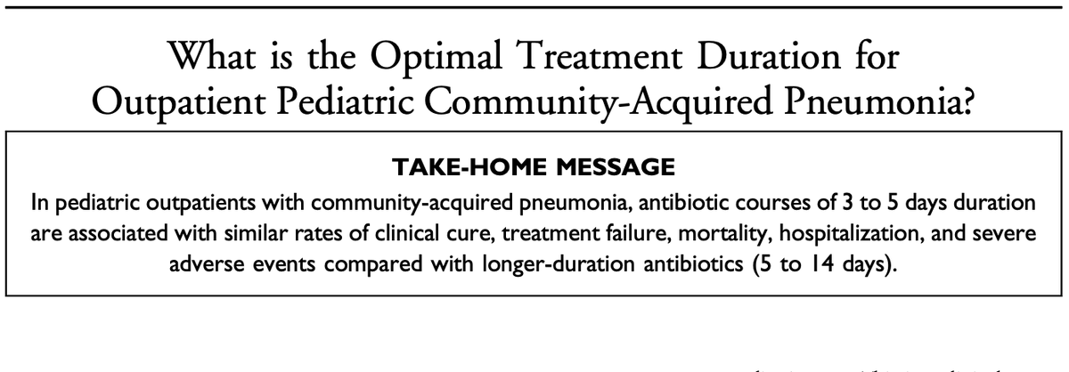 AnnalsofEM's tweet photo. Hot off the Press: What is the Optimal Treatment Duration for Outpatient Pediatric Community-Acquired Pneumonia?https://t.co/ximamqtOMa https://t.co/syVuWhypfS