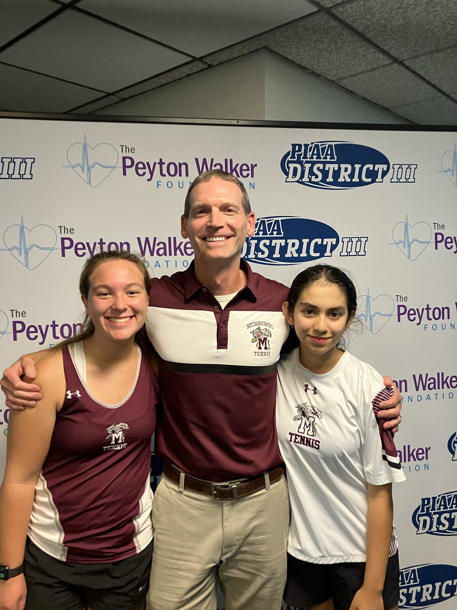 Taryn and Ryma advance to the District Championship in doubles with a 7-6, 6-1 win over Manheim Twp!!