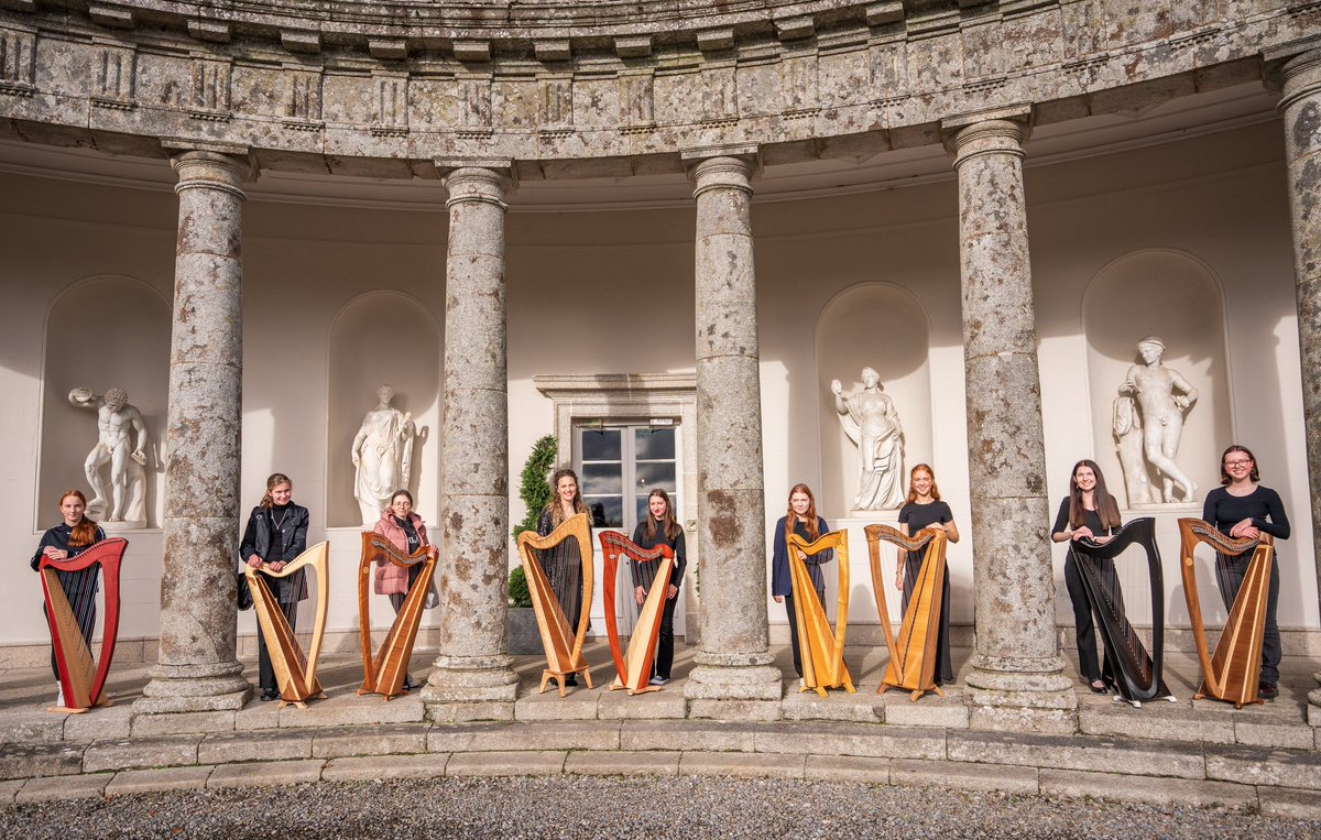 A beautiful celebration of LÁ NA CRUITE│HARP DAY today in Russborough with Bray CCÉ Harp Ensemble & Claire O'Donnell and The Kylemore College Music Centre Harp Ensemble.