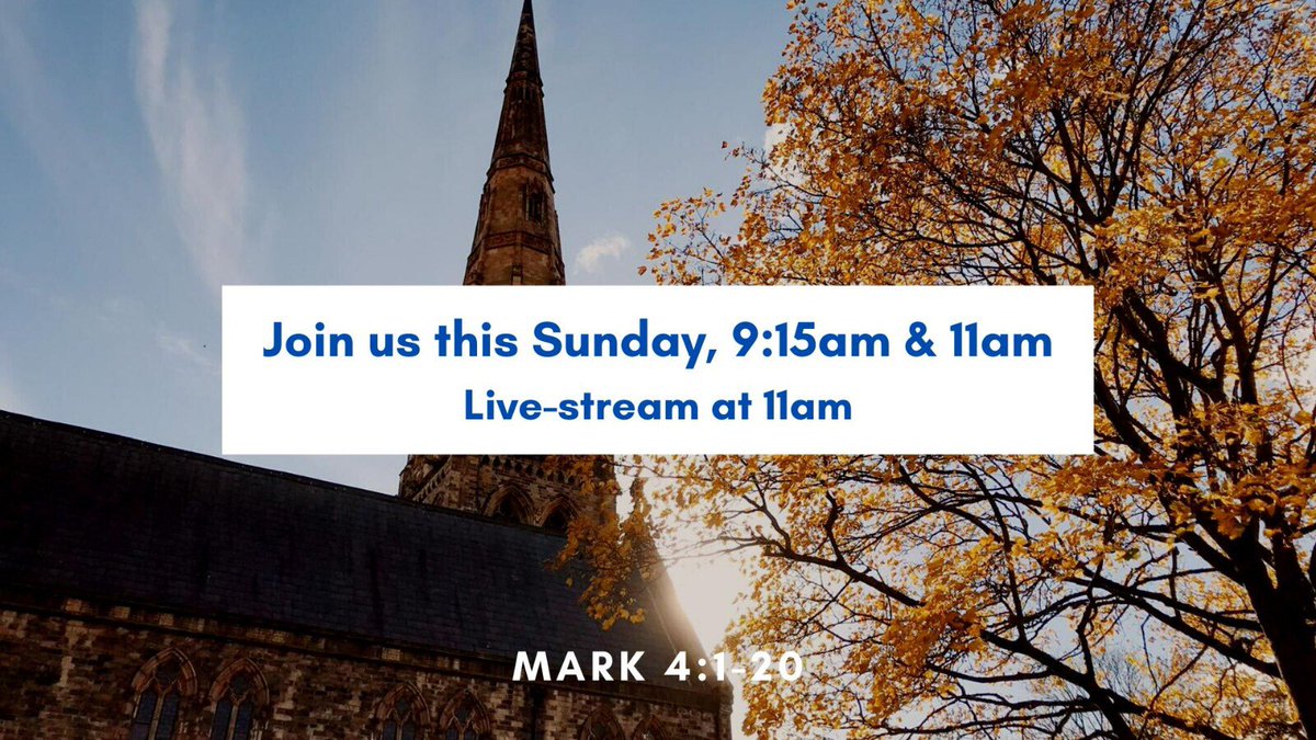 plattchurch's tweet photo. Our morning services are at 9:15am and 11am. We'll be continuing our series in Mark 4:1-20. Children's groups will be available. At 6pm, we're continuing our series, 'How can Christians expect to be different?', thinking about offering Jesus to others with Pablo Pascoe. https://t.co/eDfuM9bAep