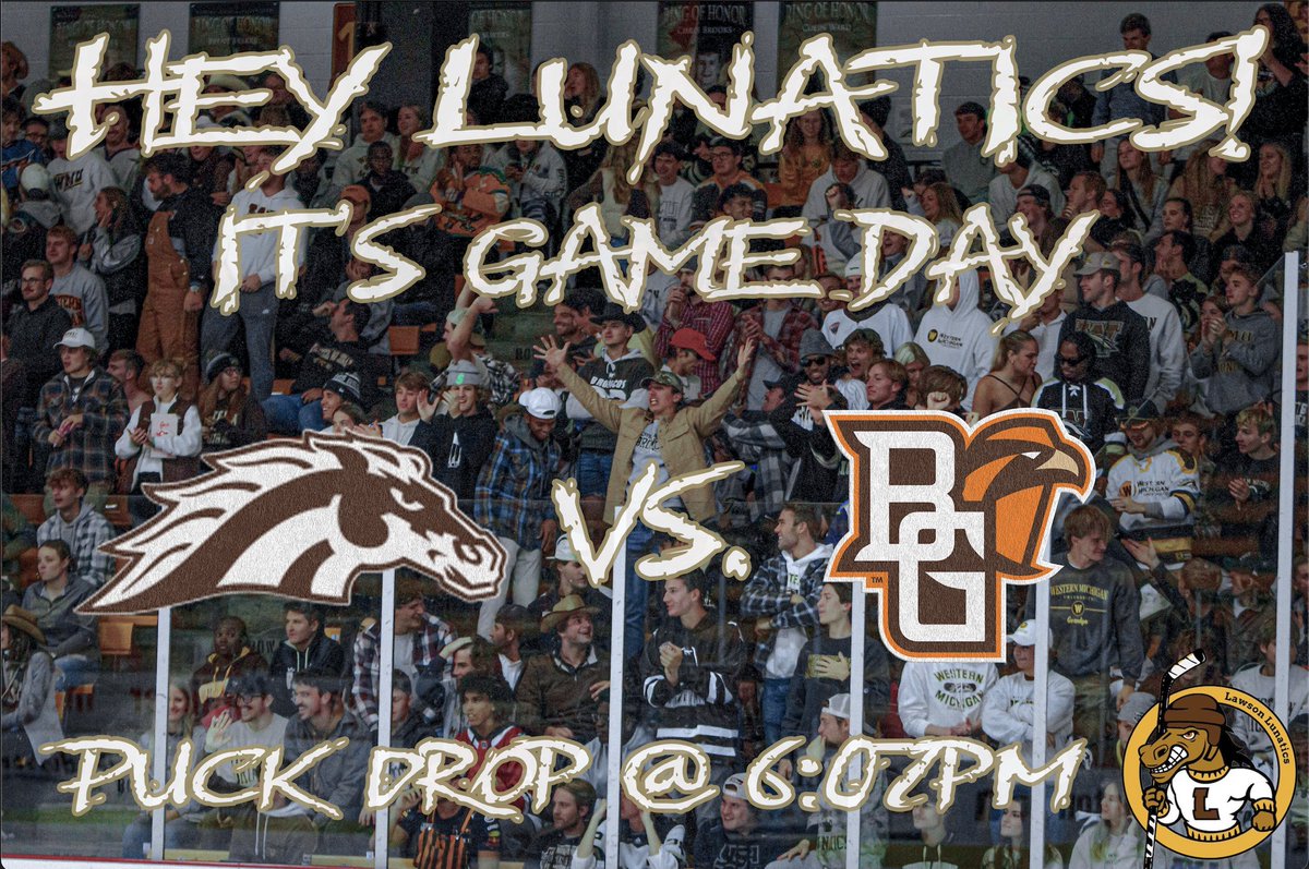 LawsonLunat1cs's tweet image. You know what day it is, IT’S GAMEDAY! Let’s end Fall Break on a high note and support @WMUHockey as they take on the Falcons of Bowling Green. Puck Drop is at 6pm, Be there and Be LOUD! #HockeyTime #AllIn #LetsRide