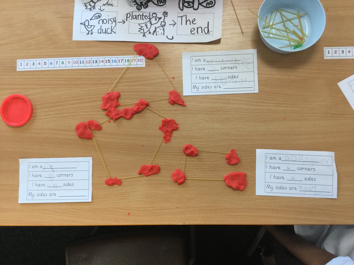 Year 1 have enjoyed learning about 2D shapes. They had fun making shapes with spaghetti and playdough, whilst identifying the corners and sides needed, for each 2D shape they made.