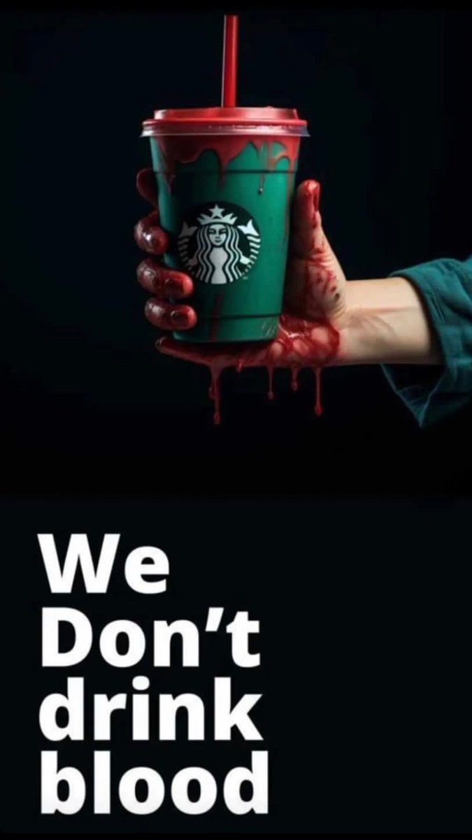 Saleemkhattab's tweet photo. #StarbucksBoycott
We don't drink blood https://t.co/pjcRSrQD2E