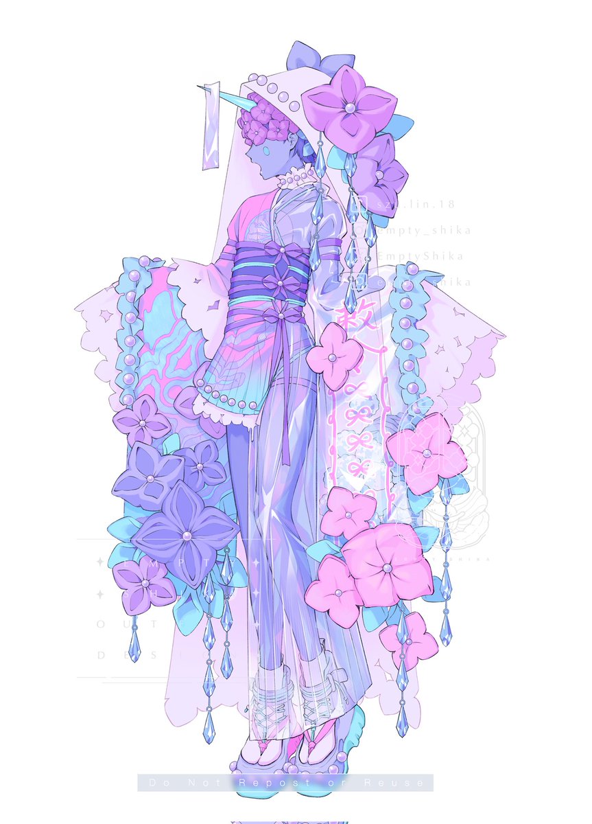 EmptyShika's tweet image. Hydrangea Tiao Tiao☔