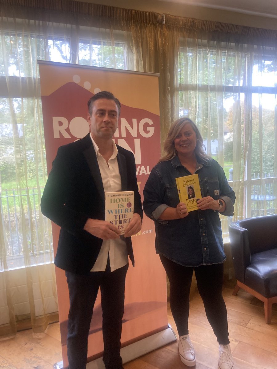 ⁦<a href="/theRichardHogan/">Dr Richard Hogan</a>⁩ ⁦<a href="/katrionaos/">Katriona O'Sullivan</a>⁩ taking to the stage ⁦<a href="/RSWestport/">Rolling Sun Book Festival</a>⁩