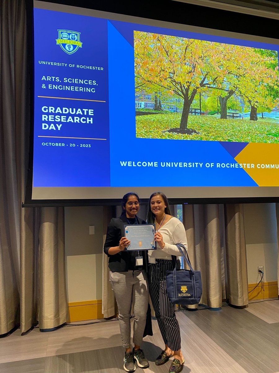 Big congrats to two of our graduate students @Sanjana78044408 and Zoe Stearns for awarded talks on Graduate Student Research Day! We are so proud of your hard work!