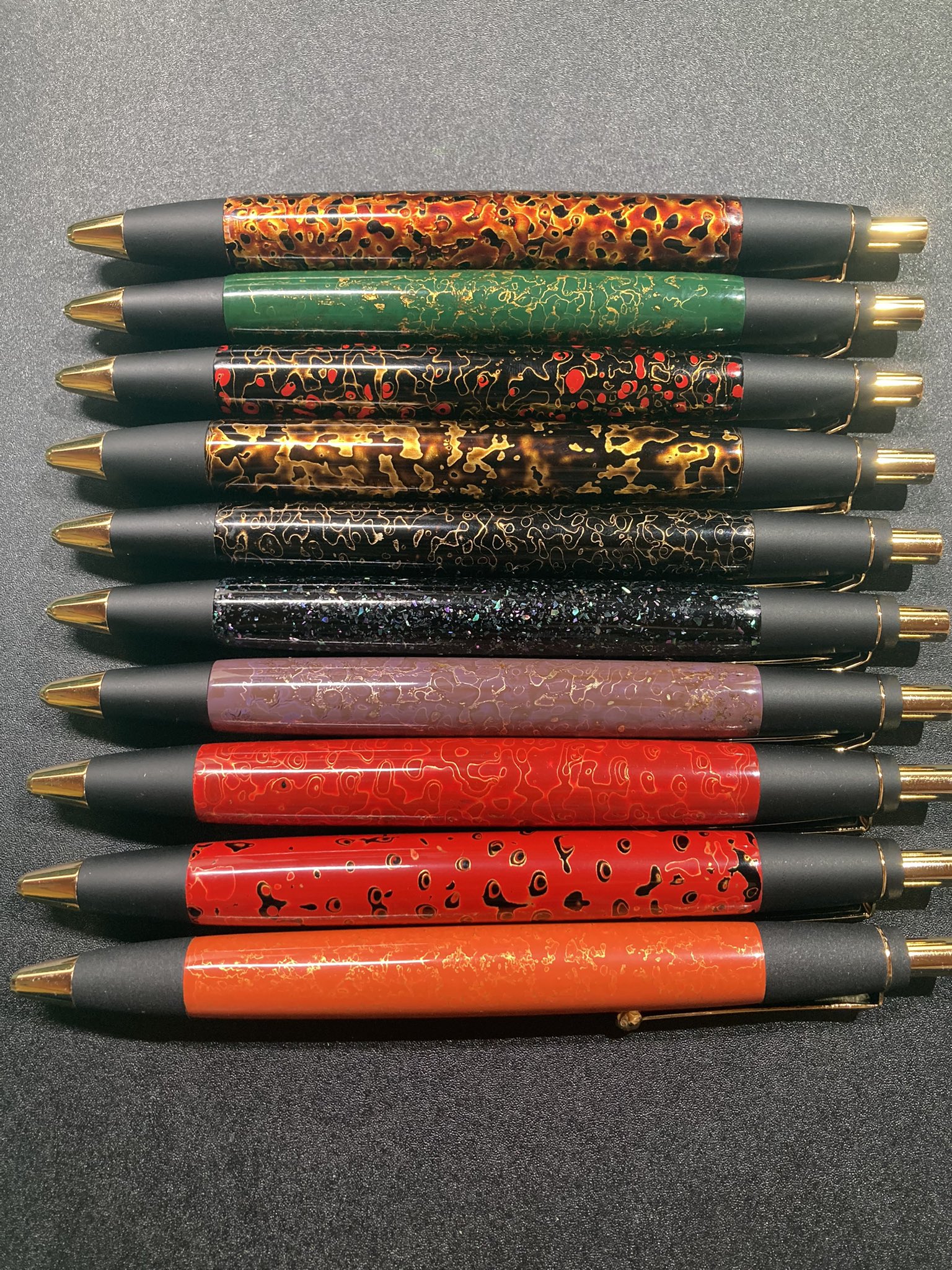19）野原工芸兆春塗り黒金箔シャープペンシル｜文具好きの冷えペン🐧