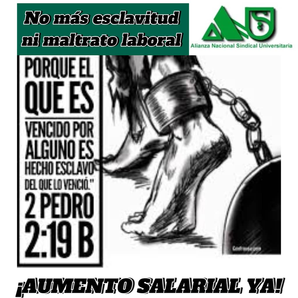 Trabajadores Universitarios, exigimos:
#AumentoSalarialYa
#NulidadDelInstructivoOnapre
<a href="/NicolasMaduro/">Nicolás Maduro</a> <a href="/sandraoblitasr/">Sandra Oblitas Ruzza</a>
<a href="/MinTrabajoVE/">Ministerio del PP para el Proceso Socia de Trabajo</a> <a href="/OITAndina/">OIT Países Andinos</a>
<a href="/OIT_AmerCentral/">OIT América Central</a> <a href="/OITAmericas/">OIT Américas</a>
<a href="/ONU_es/">Naciones Unidas</a> <a href="/ONU_derechos/">ONU Derechos Humanos - América del Sur</a> <a href="/cepal_onu/">CEPAL</a> <a href="/OEA_oficial/">OEA</a>
<a href="/CONTUA/">CONTUA</a> <a href="/_Provea/">PROVEA</a>
@ANSU
<a href="/coalicionsind/">coalicionsindicatos</a>
<a href="/AsambleaCNCTL/">#ComiteNCTL</a>