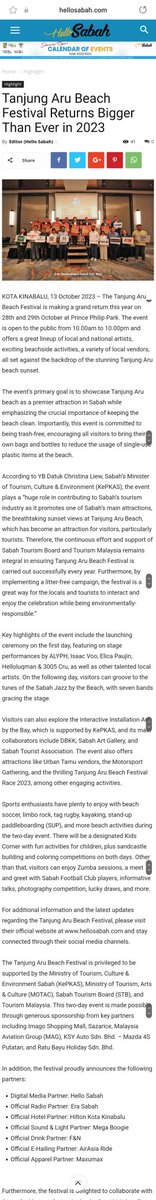 𝑻𝒂𝒏𝒋𝒖𝒏𝒈 𝑨𝒓𝒖 𝑩𝒆𝒂𝒄𝒉 𝑭𝒆𝒔𝒕𝒊𝒗𝒂𝒍 2023
Artist Line-Up: 𝗜𝗦𝗔𝗔𝗖 𝗩𝗢𝗢
🗓28TH OCT 2023•SATURDAY 
📍PRINCE PHILIP PARK, KOTA KINABARU
⏰️10.00AM to 10.00PM

hellosabah.com/tanjung-aru-be…

#IsaacVkm #邬凯名 #아이젝 #OneOfTheWorldsThreeMostBeautifulSunsets