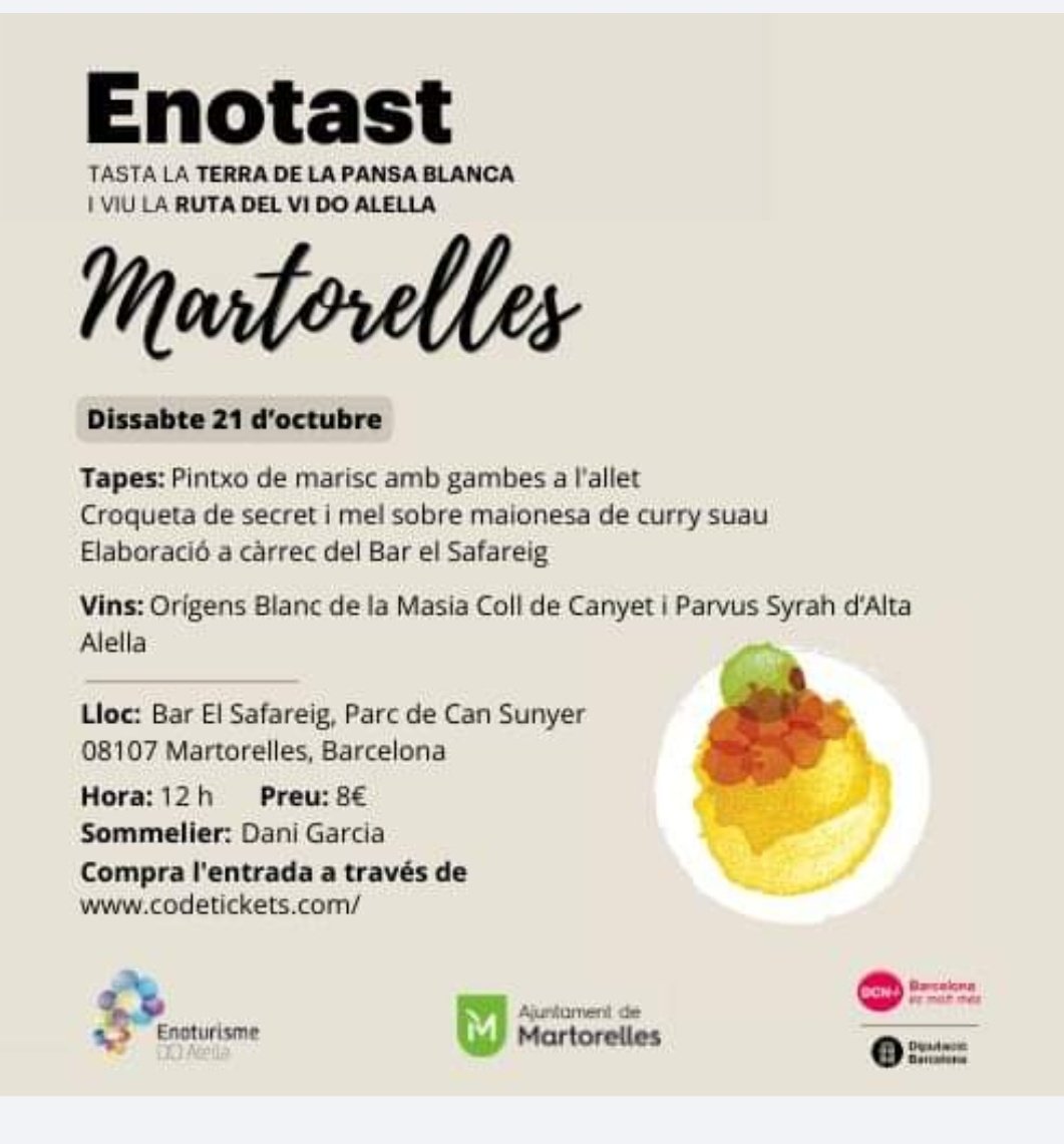 Un dia més #enotast @turismeDOAlella amb els vins DOAlella
Avui vi Orígens de Can Coll de Badalona i Parvus sirà d'@ALTAALELLA i tastets del Bar El Safareig @JudMarfil
I hem parlar del passat i present Vitivinícola del territori. 
#Terradelapansablanca 
@ajmartorelles #vicatalà