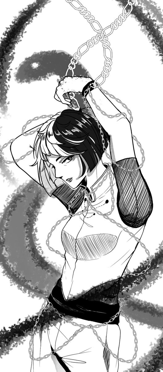 _Christinsart's tweet photo. #inktober2023day21 #Inktober2023Chains #inktober2023 
Oh what do we have here~ 

#Art #Artist #anime #FYP https://t.co/QjQYMoViRp